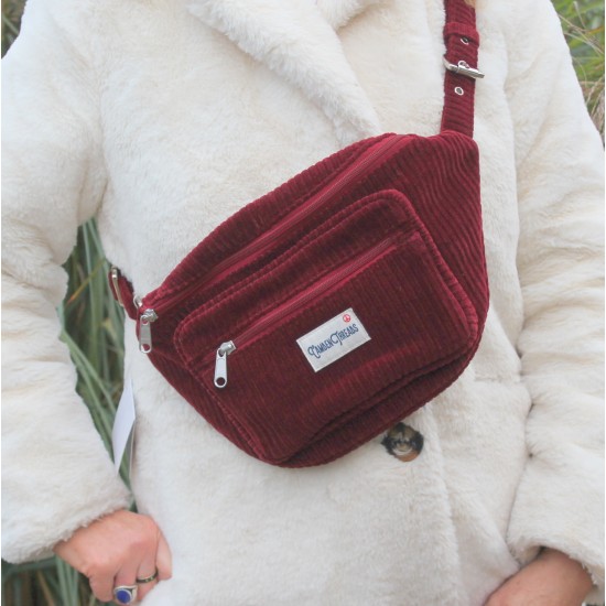 Red corduroy Bum Bag Belfast